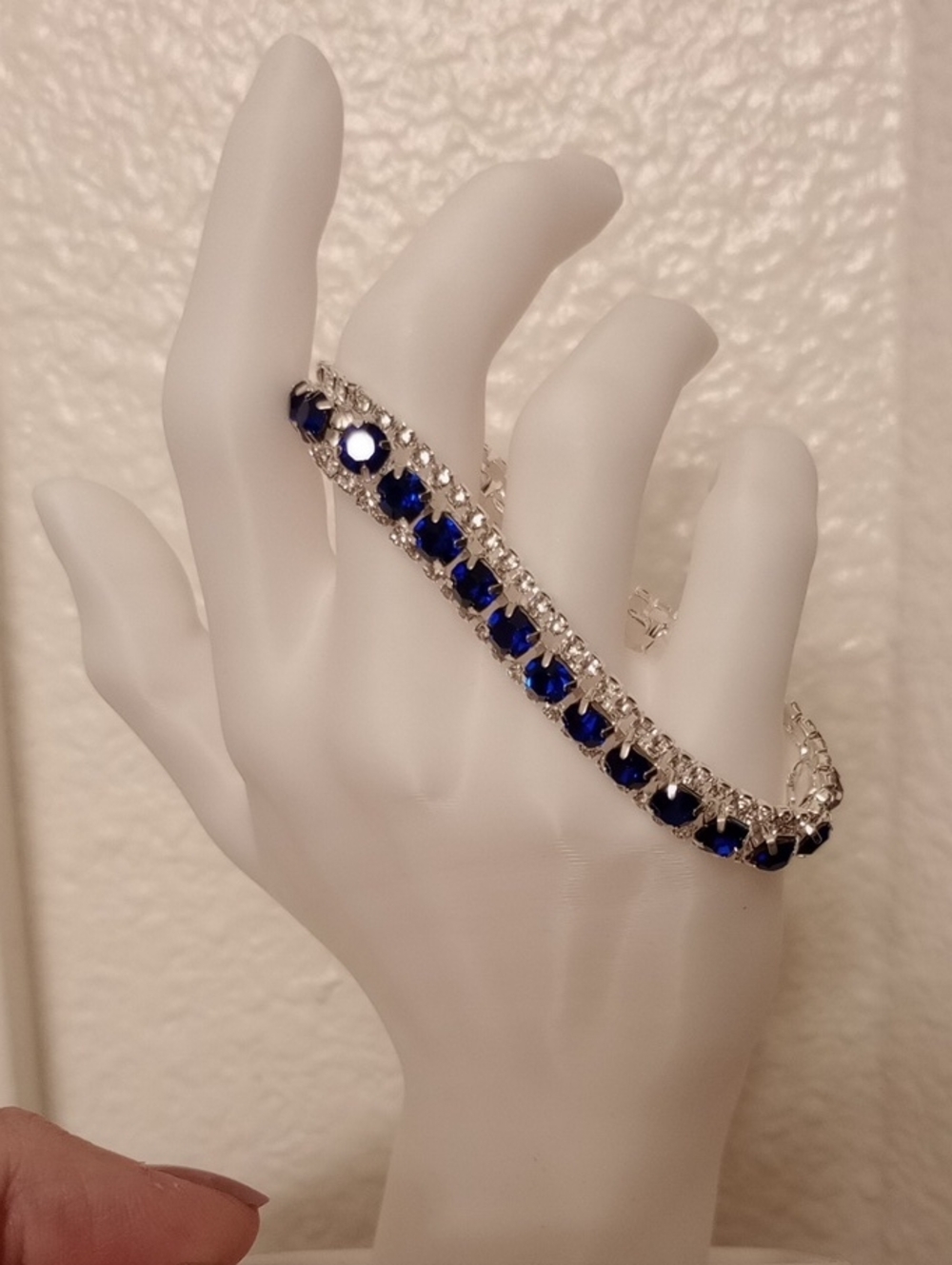 Royal Blue Silver ToneTennis Bracelet